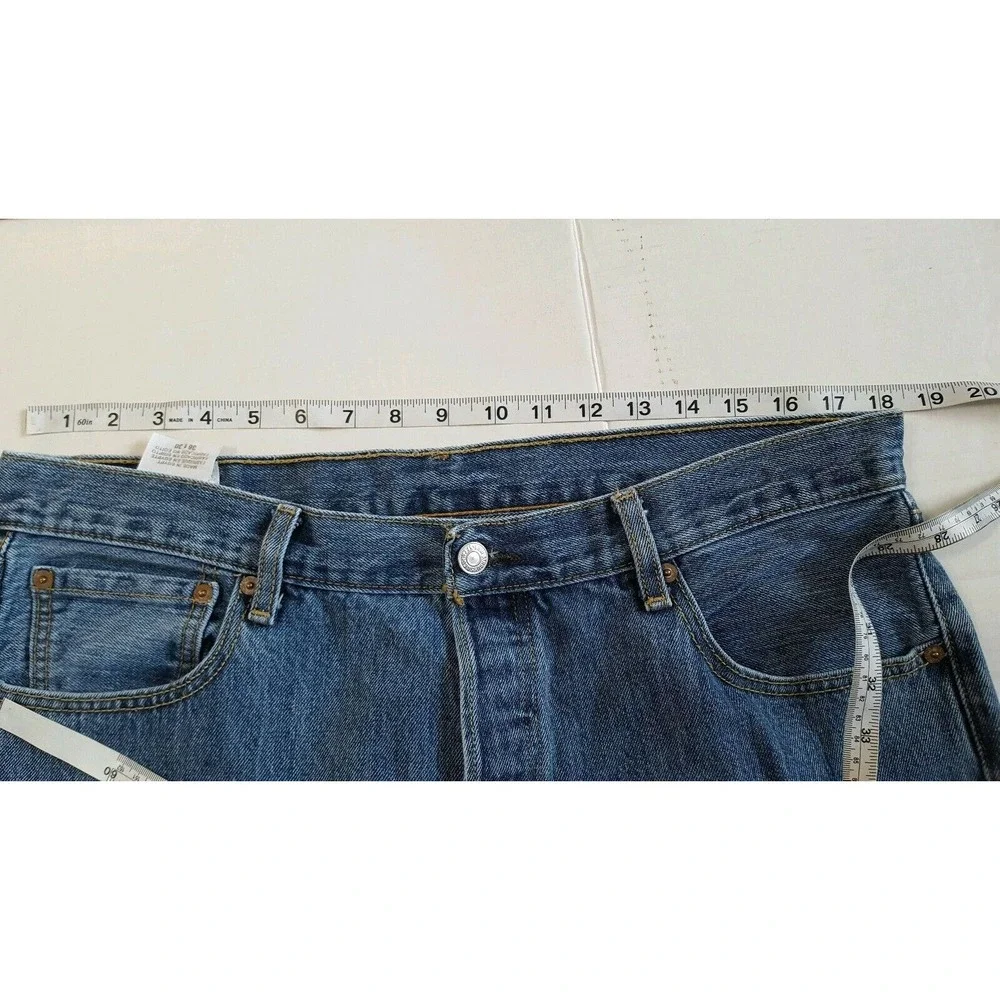 Levi Levi's 501 Men's Jeans 36x30 Straight Fit Button Fly Blue 100% Cotton